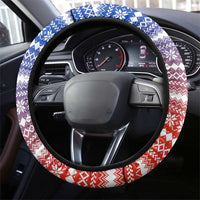 Paraguay Christmas Steering Wheel Cover with Red-White-Blue Design, National Seal, and Santa Motif - Wonder Print Shop