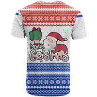 Paraguay Christmas T Shirt with Red-White-Blue Design, National Seal, and Santa Motif - Wonder Print Shop