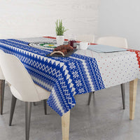 Paraguay Christmas Tablecloth with Red-White-Blue Design, National Seal, and Santa Motif - Wonder Print Shop