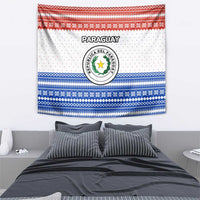 Paraguay Christmas Tapestry with Red-White-Blue Design, National Seal, and Santa Motif - Wonder Print Shop