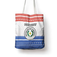 Paraguay Christmas Tote Bag with Red-White-Blue Design, National Seal, and Santa Motif - Wonder Print Shop