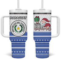 Paraguay Christmas Tumbler With Handle with Red-White-Blue Design, National Seal, and Santa Motif - Wonder Print Shop