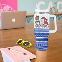 Paraguay Christmas Tumbler With Handle with Red-White-Blue Design, National Seal, and Santa Motif - Wonder Print Shop