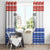 Paraguay Christmas Window Curtain with Red-White-Blue Design, National Seal, and Santa Motif - Wonder Print Shop