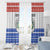 Paraguay Christmas Window Curtain with Red-White-Blue Design, National Seal, and Santa Motif - Wonder Print Shop