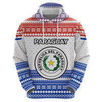 Paraguay Christmas Zip Hoodie with Red-White-Blue Design, National Seal, and Santa Motif - Wonder Print Shop