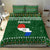 Paraguay Christmas Bedding Set with Green Festive Pattern, Map and Flag Motif, and Santa Illustration - Wonder Print Shop