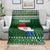 Paraguay Christmas Blanket with Green Festive Pattern, Map and Flag Motif, and Santa Illustration - Wonder Print Shop