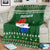 Paraguay Christmas Blanket with Green Festive Pattern, Map and Flag Motif, and Santa Illustration - Wonder Print Shop