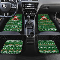 Paraguay Christmas Car Mats with Green Festive Pattern, Map and Flag Motif, and Santa Illustration - Wonder Print Shop