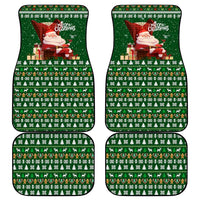 Paraguay Christmas Car Mats with Green Festive Pattern, Map and Flag Motif, and Santa Illustration - Wonder Print Shop