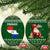 Paraguay Christmas Ceramic Ornament with Green Festive Pattern, Map and Flag Motif, and Santa Illustration - Wonder Print Shop