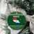 Paraguay Christmas Ceramic Ornament with Green Festive Pattern, Map and Flag Motif, and Santa Illustration - Wonder Print Shop