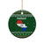 Paraguay Christmas Ceramic Ornament with Green Festive Pattern, Map and Flag Motif, and Santa Illustration - Wonder Print Shop