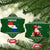 Paraguay Christmas Ceramic Ornament with Green Festive Pattern, Map and Flag Motif, and Santa Illustration - Wonder Print Shop