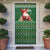 Paraguay Christmas Door Cover with Green Festive Pattern, Map and Flag Motif, and Santa Illustration - Wonder Print Shop