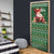 Paraguay Christmas Door Cover with Green Festive Pattern, Map and Flag Motif, and Santa Illustration - Wonder Print Shop