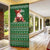 Paraguay Christmas Door Cover with Green Festive Pattern, Map and Flag Motif, and Santa Illustration - Wonder Print Shop