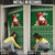 Paraguay Christmas Door Cover with Green Festive Pattern, Map and Flag Motif, and Santa Illustration - Wonder Print Shop