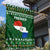 Paraguay Christmas Garden Flag with Green Festive Pattern, Map and Flag Motif, and Santa Illustration - Wonder Print Shop