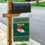 Paraguay Christmas Garden Flag with Green Festive Pattern, Map and Flag Motif, and Santa Illustration - Wonder Print Shop