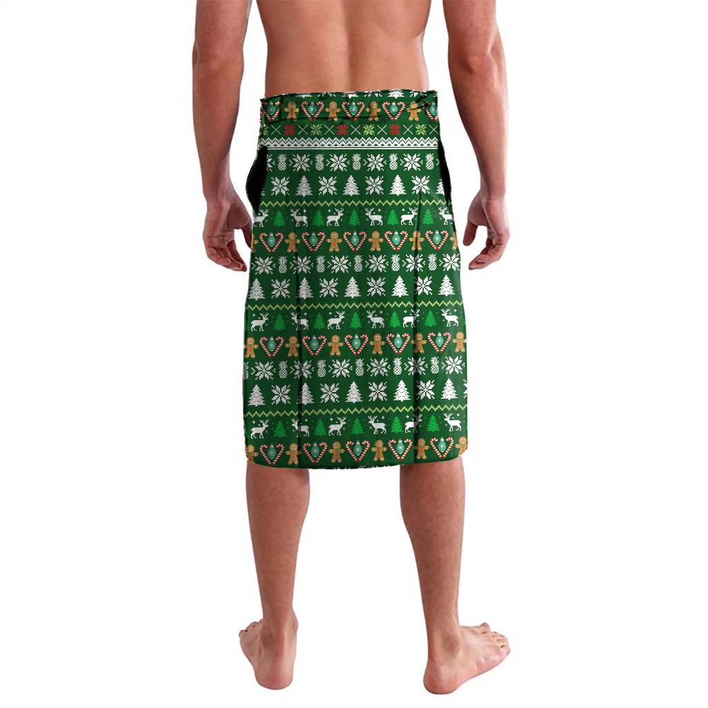 Paraguay Christmas Lavalava with Green Festive Pattern, Map and Flag Motif, and Santa Illustration - Wonder Print Shop