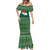 Paraguay Christmas Mermaid Dress with Green Festive Pattern, Map and Flag Motif, and Santa Illustration - Wonder Print Shop