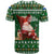 Paraguay Christmas T Shirt with Green Festive Pattern, Map and Flag Motif, and Santa Illustration - Wonder Print Shop