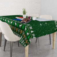 Paraguay Christmas Tablecloth with Green Festive Pattern, Map and Flag Motif, and Santa Illustration - Wonder Print Shop