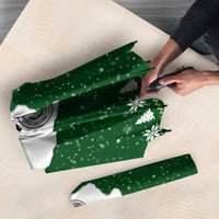 Paraguay Christmas Umbrella with Green Festive Pattern, Map and Flag Motif, and Santa Illustration - Wonder Print Shop