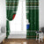 Paraguay Christmas Window Curtain with Green Festive Pattern, Map and Flag Motif, and Santa Illustration - Wonder Print Shop