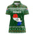 Paraguay Christmas Women Polo Shirt with Green Festive Pattern, Map and Flag Motif, and Santa Illustration - Wonder Print Shop