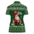 Paraguay Christmas Women Polo Shirt with Green Festive Pattern, Map and Flag Motif, and Santa Illustration - Wonder Print Shop