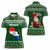 Paraguay Christmas Women Polo Shirt with Green Festive Pattern, Map and Flag Motif, and Santa Illustration - Wonder Print Shop
