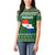 Paraguay Christmas Women Polo Shirt with Green Festive Pattern, Map and Flag Motif, and Santa Illustration - Wonder Print Shop