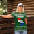 Paraguay Christmas Women Polo Shirt with Green Festive Pattern, Map and Flag Motif, and Santa Illustration - Wonder Print Shop