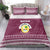 Qatar Christmas Bedding Set with Maroon-White Design, National Emblem, and Camel Motif - Wonder Print Shop