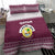 Qatar Christmas Bedding Set with Maroon-White Design, National Emblem, and Camel Motif - Wonder Print Shop