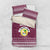 Qatar Christmas Bedding Set with Maroon-White Design, National Emblem, and Camel Motif - Wonder Print Shop