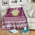 Qatar Christmas Blanket with Maroon-White Design, National Emblem, and Camel Motif - Wonder Print Shop