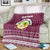 Qatar Christmas Blanket with Maroon-White Design, National Emblem, and Camel Motif - Wonder Print Shop