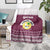 Qatar Christmas Blanket with Maroon-White Design, National Emblem, and Camel Motif - Wonder Print Shop