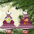 Qatar Christmas Ceramic Ornament with Maroon-White Design, National Emblem, and Camel Motif - Wonder Print Shop