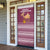 Qatar Christmas Door Cover with Maroon-White Design, National Emblem, and Camel Motif - Wonder Print Shop