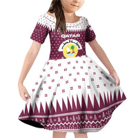 Qatar Christmas Family Matching Off Shoulder Short Dress and Hawaiian Shirt with Maroon-White Design, National Emblem, and Camel Motif - Wonder Print Shop