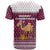 Qatar Christmas T Shirt with Maroon-White Design, National Emblem, and Camel Motif - Wonder Print Shop