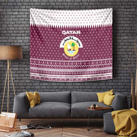 Qatar Christmas Tapestry with Maroon-White Design, National Emblem, and Camel Motif - Wonder Print Shop
