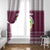 Qatar Christmas Window Curtain with Maroon-White Design, National Emblem, and Camel Motif - Wonder Print Shop