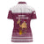 Qatar Christmas Women Polo Shirt with Maroon-White Design, National Emblem, and Camel Motif - Wonder Print Shop