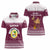 Qatar Christmas Women Polo Shirt with Maroon-White Design, National Emblem, and Camel Motif - Wonder Print Shop